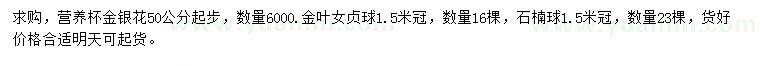 求購(gòu)金銀花、金葉女貞球、石楠球