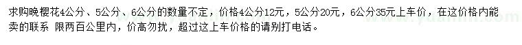 求購4、5、6公分晚櫻