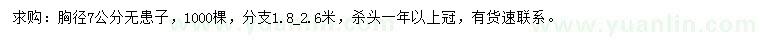 求購胸徑7公分無患子