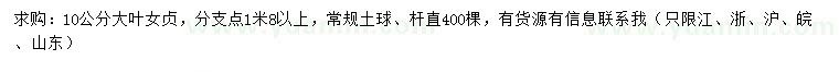 求購(gòu)10公分大葉女貞