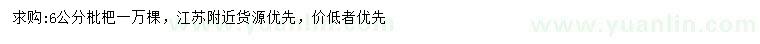 求購6公分枇杷