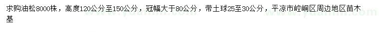 求購120公分油松