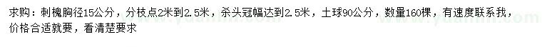 求購(gòu)胸徑15公分刺槐