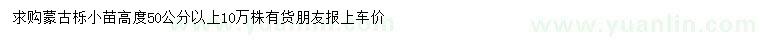求購(gòu)高50公分以上蒙古櫟小苗