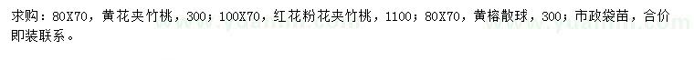 求購(gòu)黃花夾竹桃、紅花粉花夾竹桃、黃榕散球