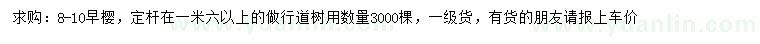 求購8-10公分早櫻