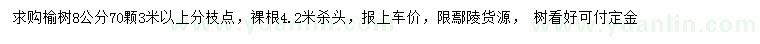 求購8公分榆樹
