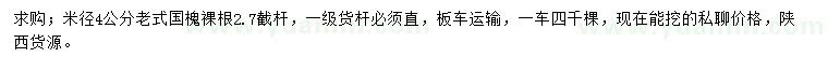 求購(gòu)米徑4公分老式國(guó)槐
