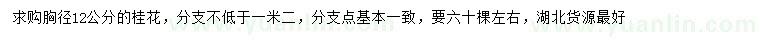 求購胸徑12公分桂花