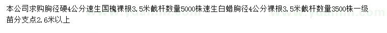 求購(gòu)胸徑硬4公分速生國(guó)槐、速生白蠟