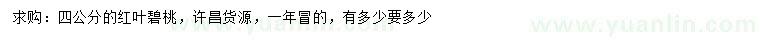 求購4公分紅葉碧桃