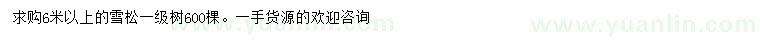 求購(gòu)6米以上雪松