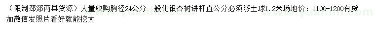 求購(gòu)胸徑24公分銀杏
