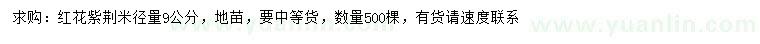 求購(gòu)米徑量9公分紅花紫荊