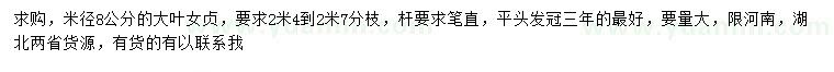 求購(gòu)米徑8公分大葉女貞