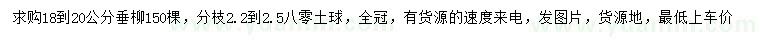 求購18-20公分垂柳