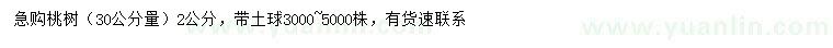 求購30公分量2公分桃樹