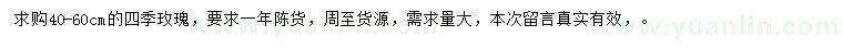 求購40-60公分四季玫瑰