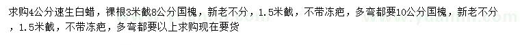 求購(gòu)4公分速生白蠟、8公分國(guó)槐