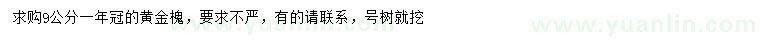 求購9公分黃金槐