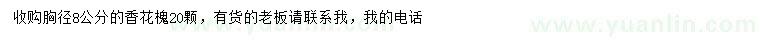 求購胸徑8公分香花槐