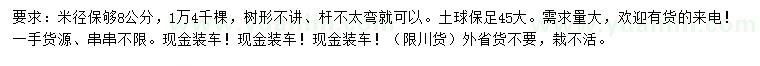 求購8公分銀杏