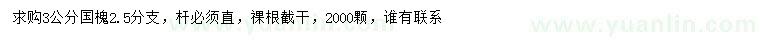 求購3公分國槐
