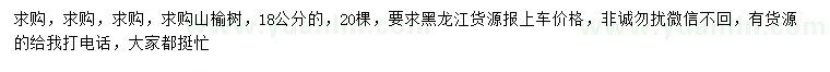 求購18公分榆樹