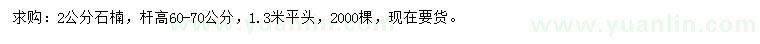 求購(gòu)2公分石楠