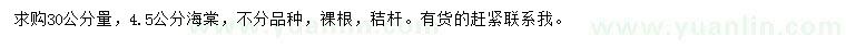 求購30公分量4.5公分海棠