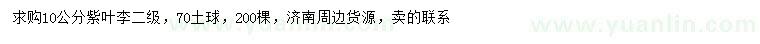 求購(gòu)10公分紫葉李