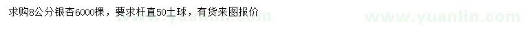 求購(gòu)8公分銀杏