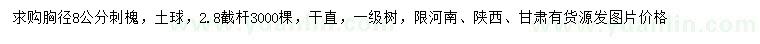 求購胸徑8公分刺槐