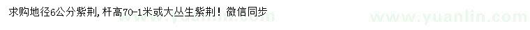 求購地徑6公分紫荊
