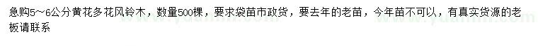 求購5-6公分黃花多花風(fēng)鈴木