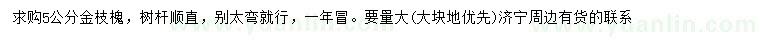 求購5公分金枝槐