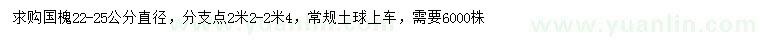 求購22-25公分國槐