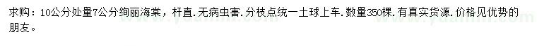 求購10公分處量7公分絢麗海棠