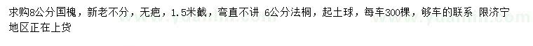求購8公分國槐、6公分法桐