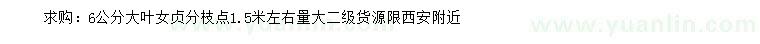求購6公分大葉女貞