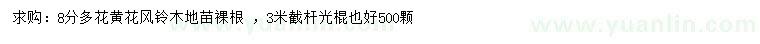 求購8公分多花黃花風(fēng)鈴木