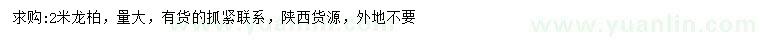 求購2米龍柏