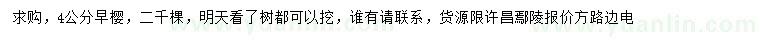 求購4公分早櫻