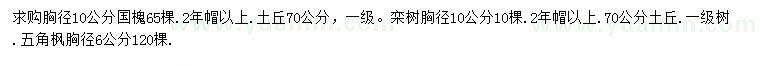 求購,國槐、欒樹、五角楓