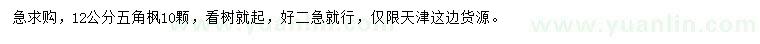 求購(gòu)12公分五角楓