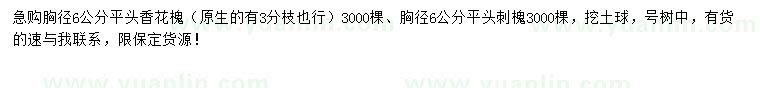 求購胸徑6公分香花槐、刺槐