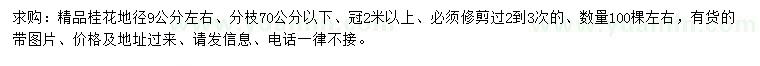 求購(gòu)地徑9公分桂花