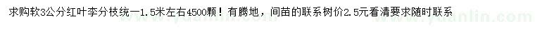 求購軟3公分紅葉李