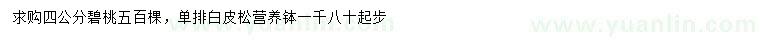 求購4公分碧桃