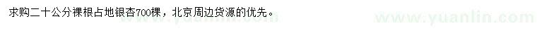 求購20公分占地銀杏